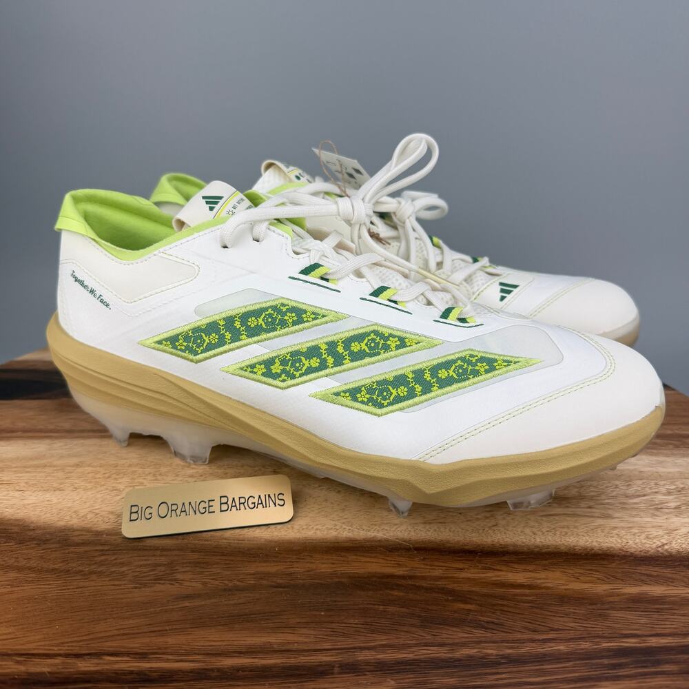 Adidas Adizero Impact TPU Baseball Cleats White Green JQ8232 Men’s Size 12